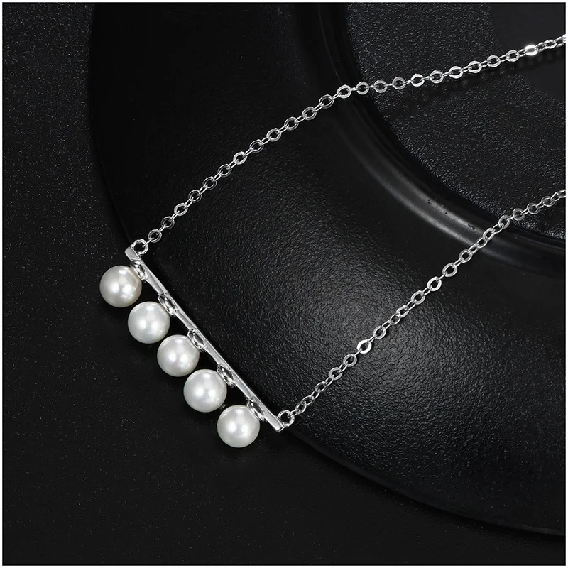 

925 Sterling Silver Pearls Pendant Necklaces For Women Link Chain Necklace Choker Fashion Wedding Jewelry collier femme 2020