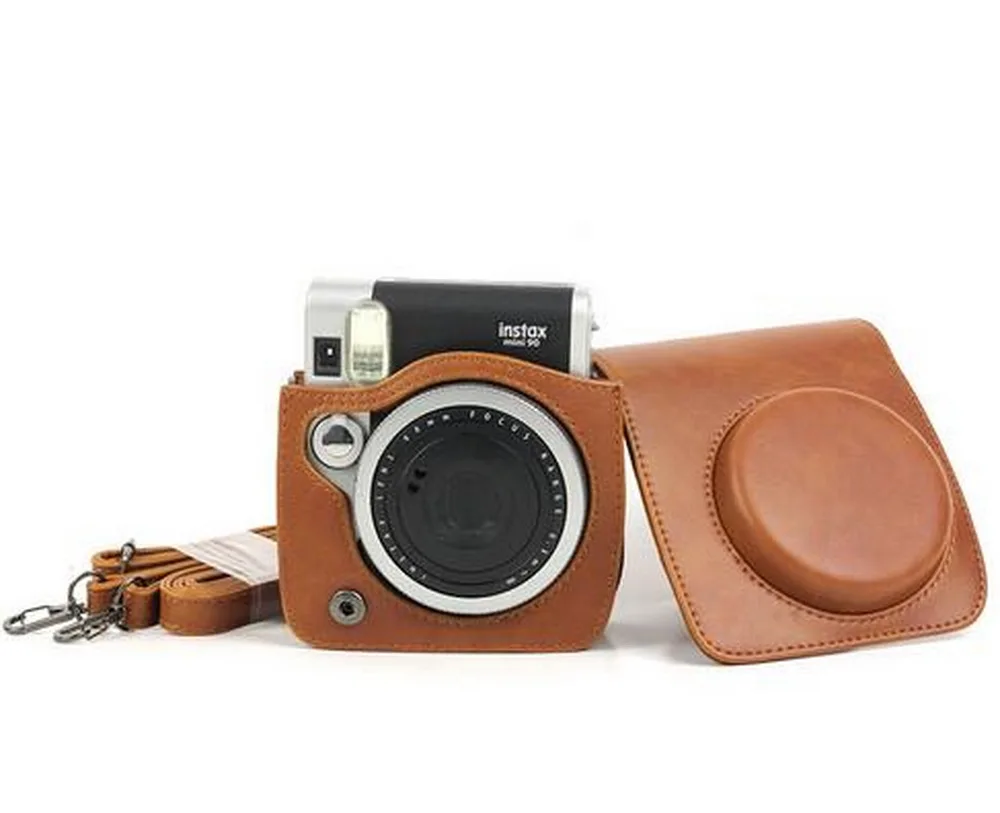 Чехол сумка из ПУ кожи для Fujifilm Instax Mini 90 NEO с плечевым ремнем защитный чехол камеры