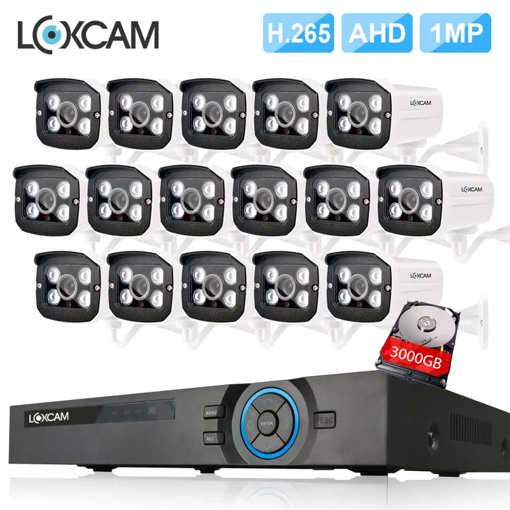 H.265 16CH HDMI 1080p CCTV DVR 1mp 1200TVL ИК Водонепроницаемая наружная камера безопасности