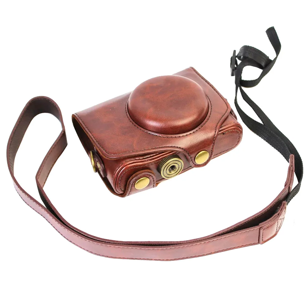 New Hot Camera Storage Bag with Straps PU Leather Wear-resistant Shockproof for Canon NV99 | Электроника