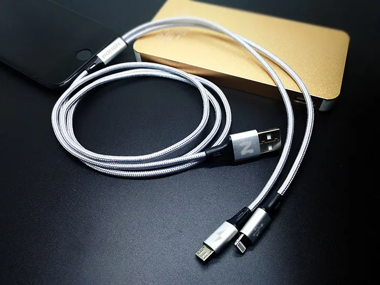 NOHON Micro 8-контактный usb-кабель типа C для iPhone 7, 6, 6S Plus, 5, 5S, iOS, 10, 9, 8, samsung, Android Phone, 2 в 1, usb-кабели для синхронизации данных