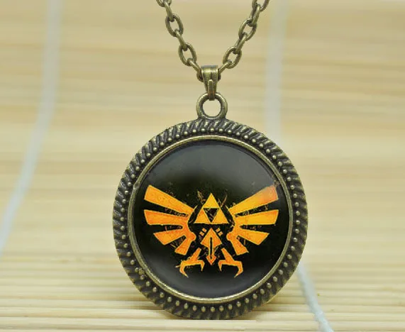10 шт. легенда о Zelda ожерелье Triforce ювелирные изделия независимые кулон стекло