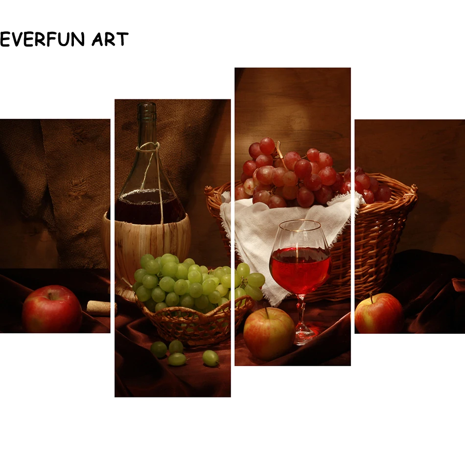 Everfun искусство Unframed большой Размер 4 Панель Классическая холст стены масляной