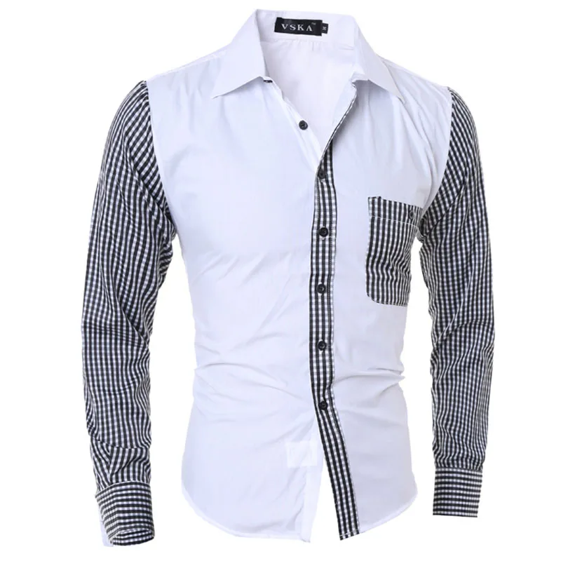 T-Bird бренд 2018 Мужская рубашка роскошное платье с длинным рукавом Slim Fit Camisa Masculina