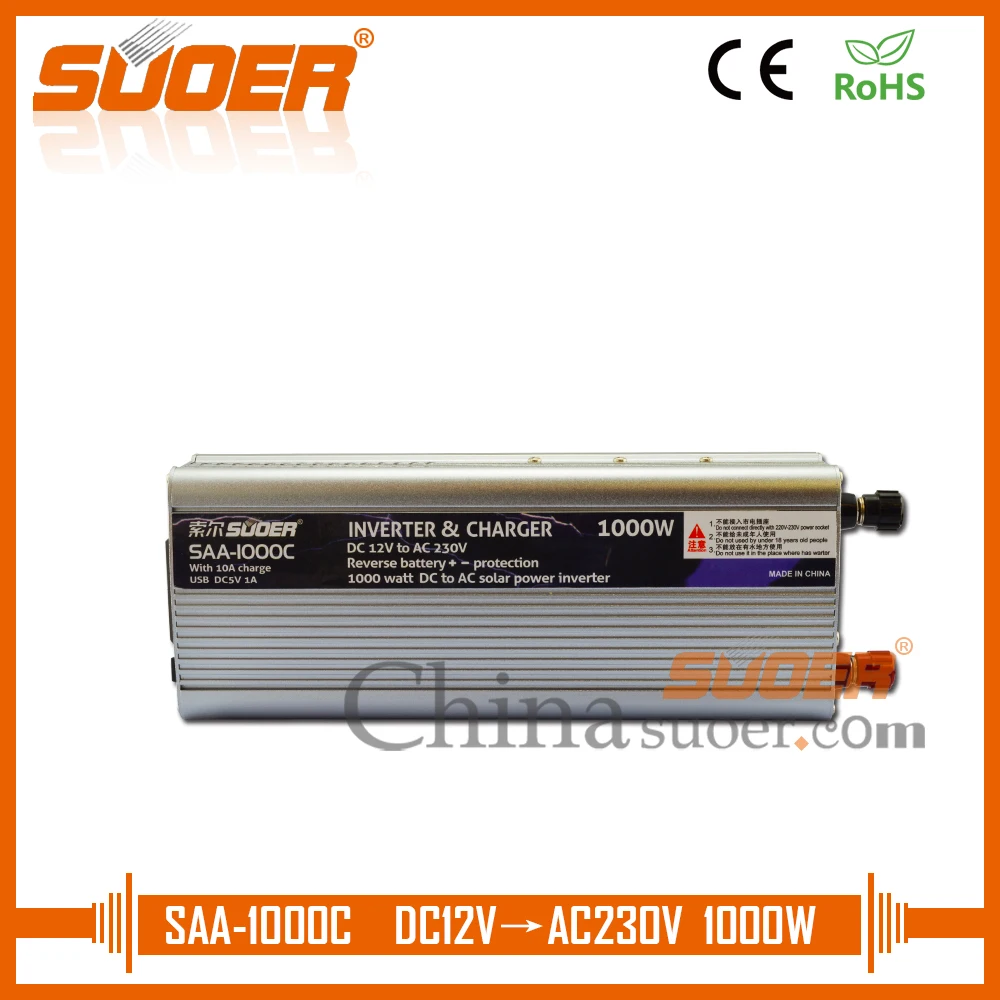 Suoer 12 V 220 инвертор 1000 W с 10А зарядное устройство (SAA-1000C) | Обустройство дома