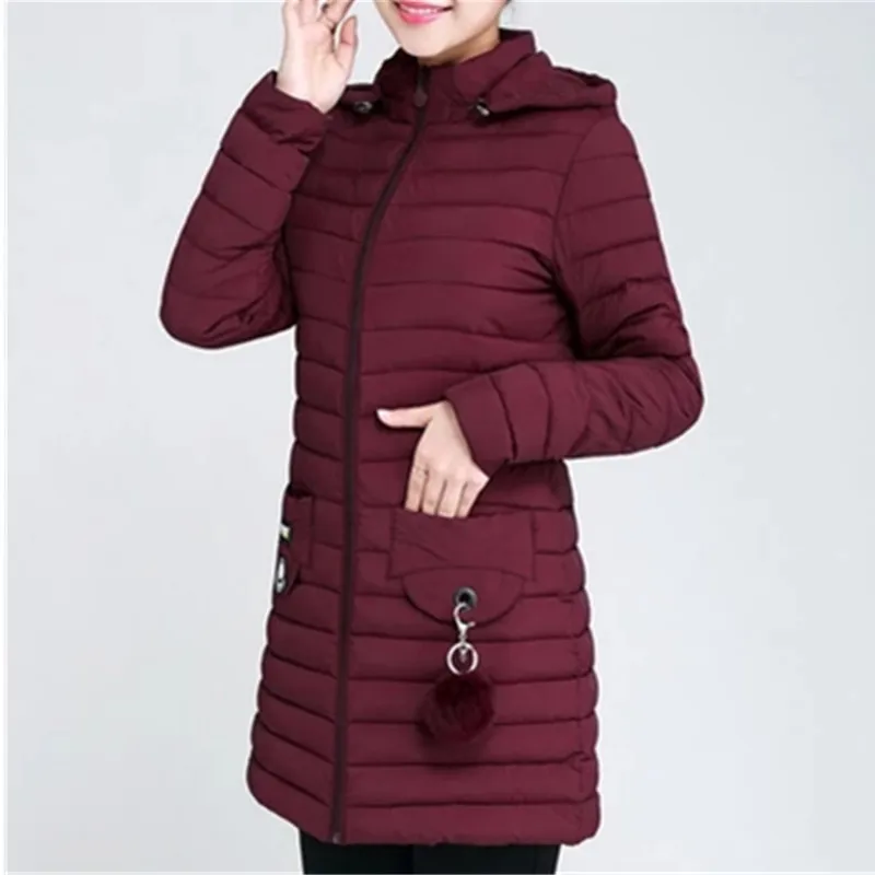 UHYTGF Winter Jacket Women Korean Hooded Down Cotton Top Coats Loose 6XL Plus Size Parker Female Warm Casual Long Outerwear 411 | Женская