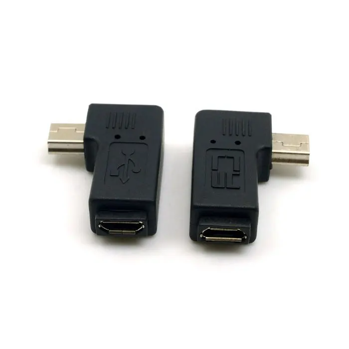 90 градусов левый и правый угловой мини USB 5pin штекер к микро гнездо синхронизация