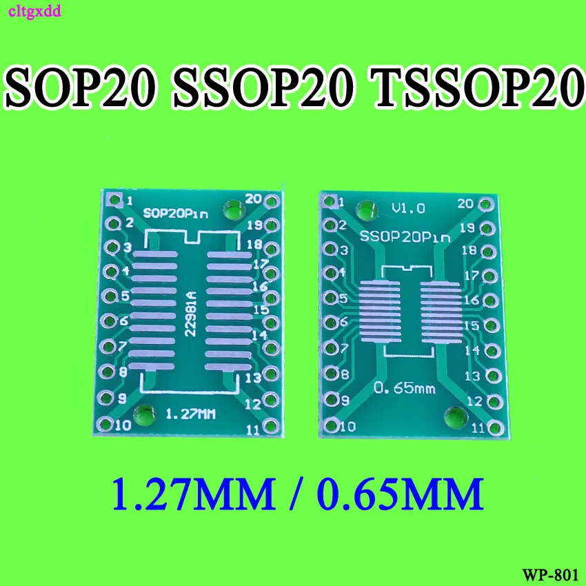 Cltgxdd 10 шт. SOP20 SSOP20 TSSOP20 к DIP20 Pitch 0 65/1 27 мм IC адаптер PCB плата | Обустройство дома