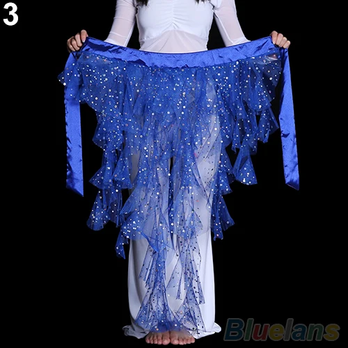 

Hot Belly Dance Mesh Sequins Waistband Hip Scarf Wave Costume Dancewear Waist Chain 22CB