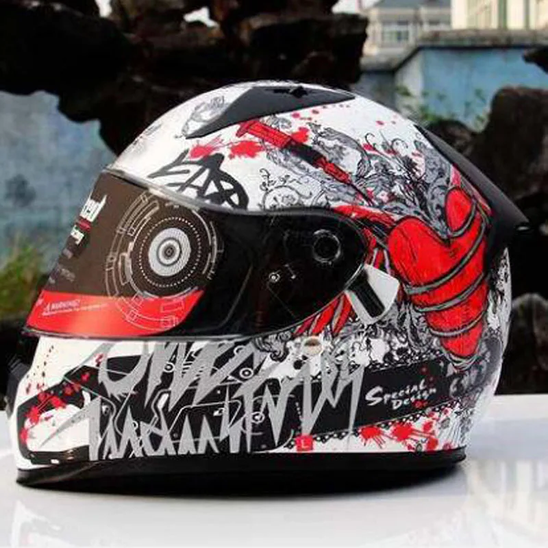 Зимняя теплая немецкая мотоциклетная шлем с двойными линзами полное покрытие