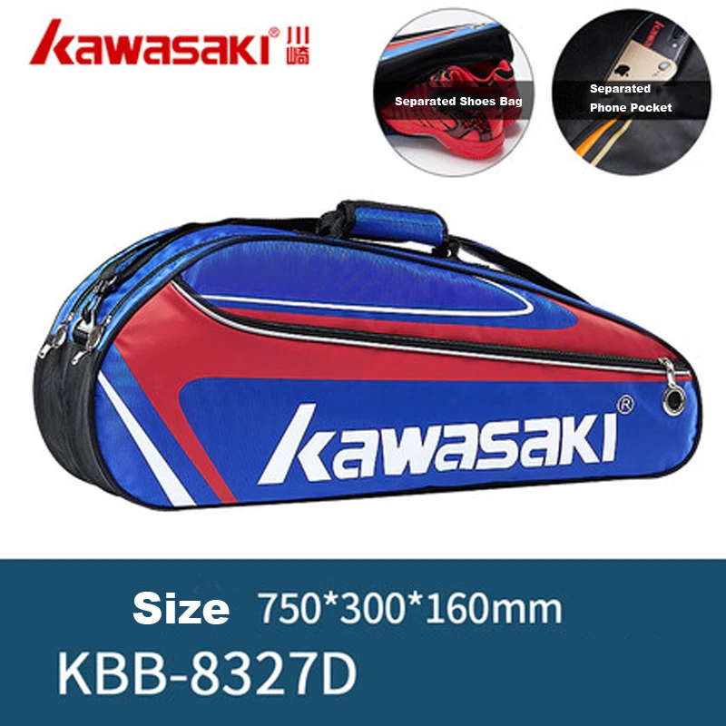 Теннисная сумка Kawasaki, сумка для теннисной ракетки, 3 ракетки на одно плечо, сумка для ракетки для бадминтона, теннисная ракетка для бадминтона, ракета для тенниса