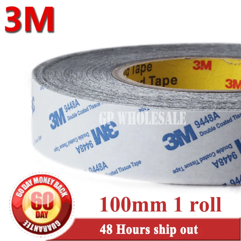 

Двухсторонняя клейкая лента, ширина 100 мм * 50 м, 3 м 9448 широко используемая Промышленная лента для игрушек/автомобилей/ТВ/DVD панели/чехла/корпуса