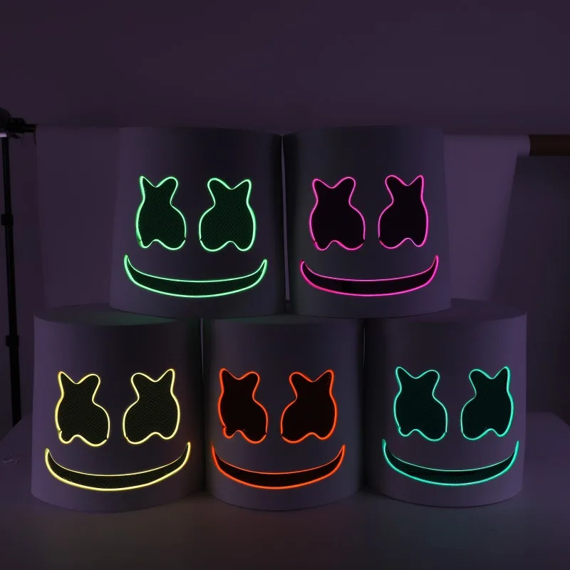 LED DJ музыка светящиеся маски партии маскарад маски анфас Обложка Головные уборы для взрослых Косплэй Хэллоуин фестиваль вечеринок