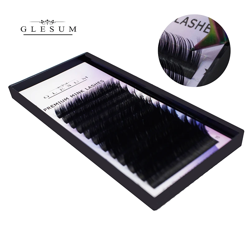 Высококачественные норковые накладные ресницы GLESUM 0 20 CD смешанной длины 12 рядов