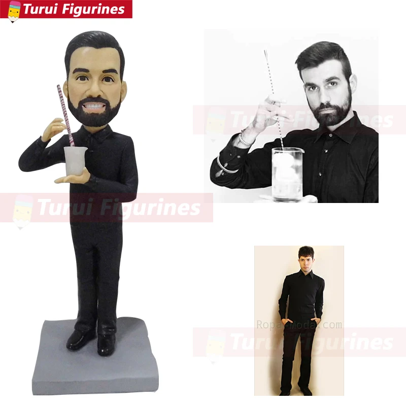 Статуэтка бармена миниатюрный дизайн Скульптура 3d печать фигурки кунг-фу