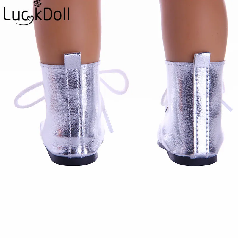 Красивые серебряные сапоги LUCKDOLL 18 дюймов американская кукла 43 см аксессуары для