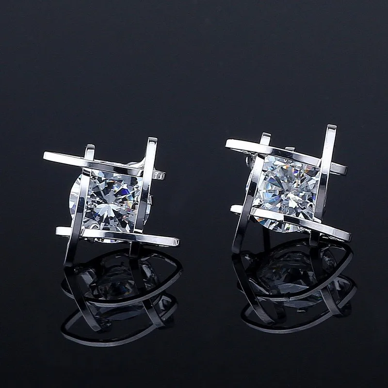 elegant and charming black with rhinestones full of crystal squares Earrings-carnations for For women Shoes girls 20182105 | Украшения и