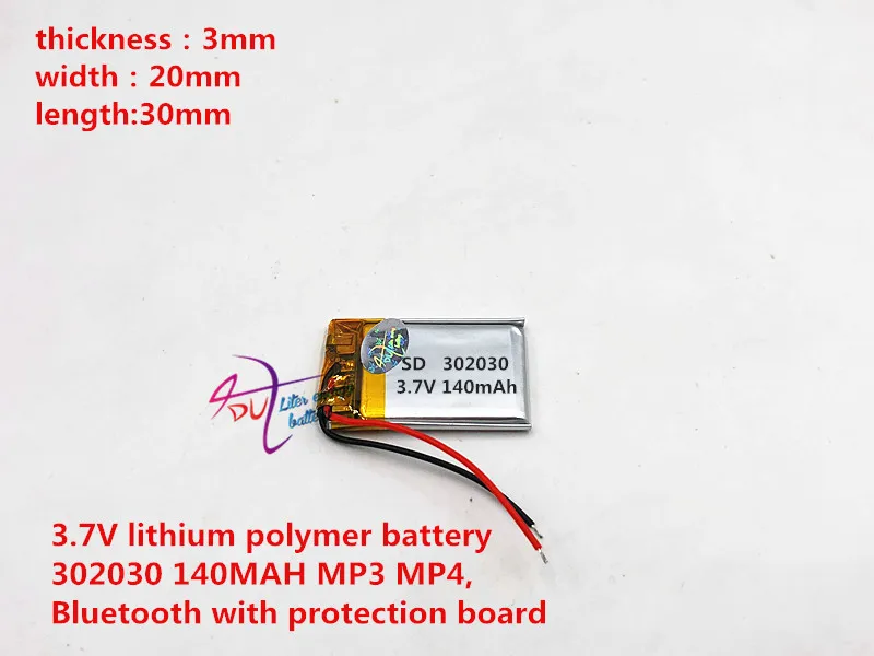 302030 140mah 3.7V mp3/4 bluetooth GPS locator batteries battery lithium polymer toys | Электроника