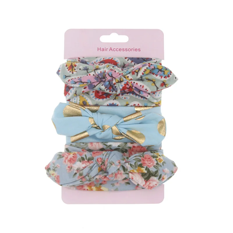 3pcs/Set Hot Sale Girl Elastic Hairband Children Hair Wear Kids Headwear Bow-Knot Headband Baby Accessories Wowsorie021 | Аксессуары для