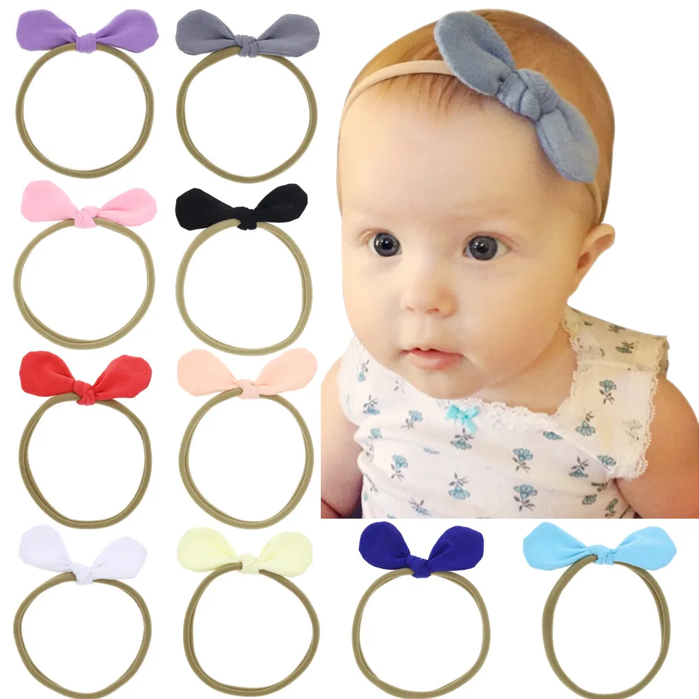 20 PCS/lot Knot Rabbit Ear Nylon Headband for Hair Accessories |