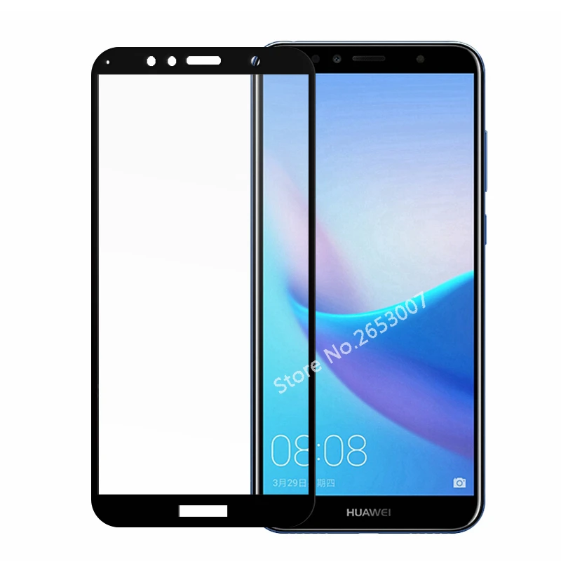 3D полное покрытие стекло для Huawei Honor 7A Pro 7C 5,45 5,7 5,99 дюймов защита для Huawei Y5 Y6 Y7 Y9 prime полный клей - Цвет: Черный