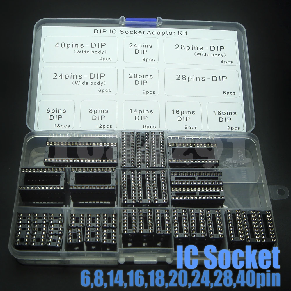 95 шт. 6 8 14 16 18 20 24 28 контактов DIP IC розетки адаптер паяльный Тип Комплект розеток
