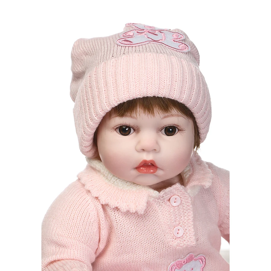 20 дюймов 55 см силиконовая кукла bebe reborn Реалистичная хлопчатобумажная Кукла boncas