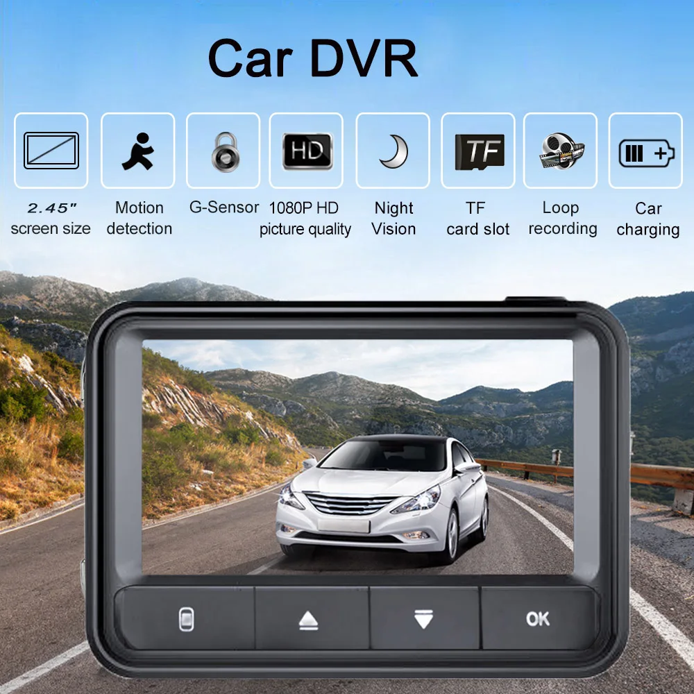 Podofo Автомобильная камера novatek 96658 2 45 &quotFull HD 1080 P 170 градусов широкоугольный