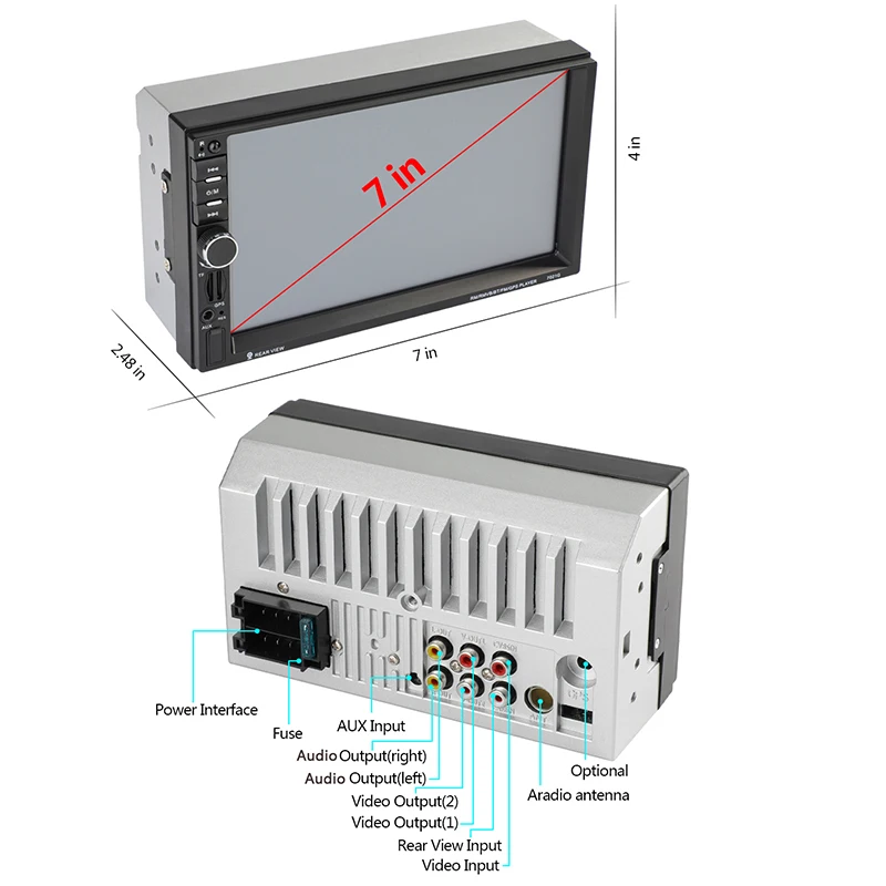 Автомагнитола 7021G автомагнитола 2 Din GPS навигация 7 дюймовый сенсорный ЖК экран MP5