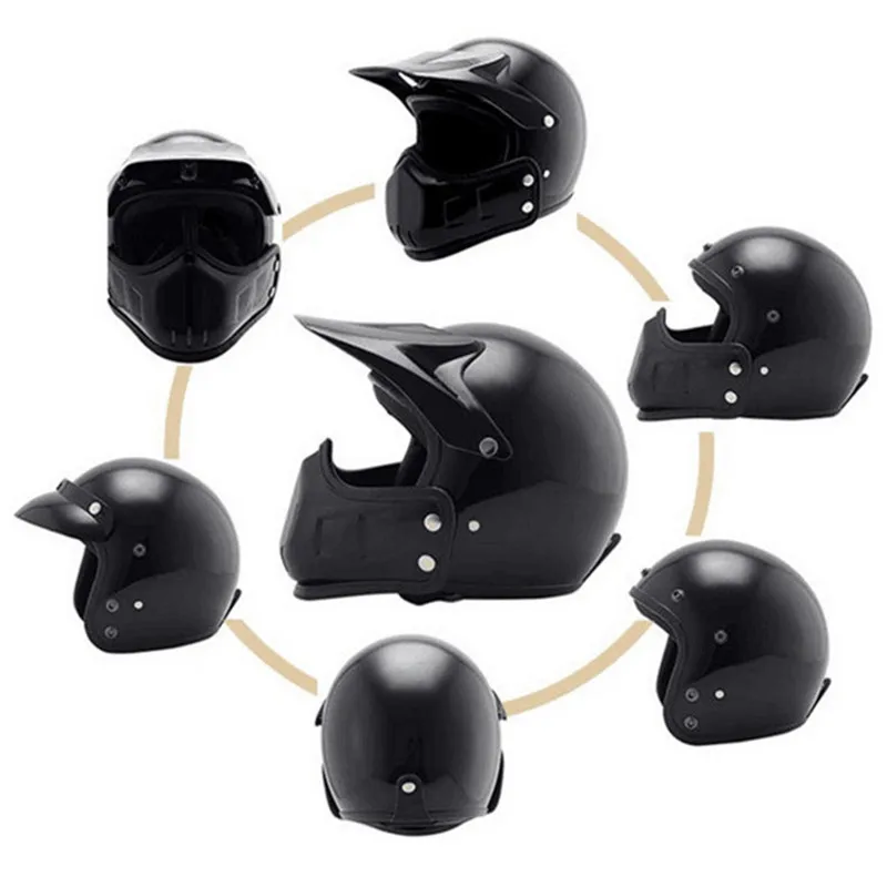 Винтажный moto cross moto rcycle шлем Ретро Кафе Racer Vespa открытое лицо каск полное лицо casco moto модульный Мото шлем в горошек