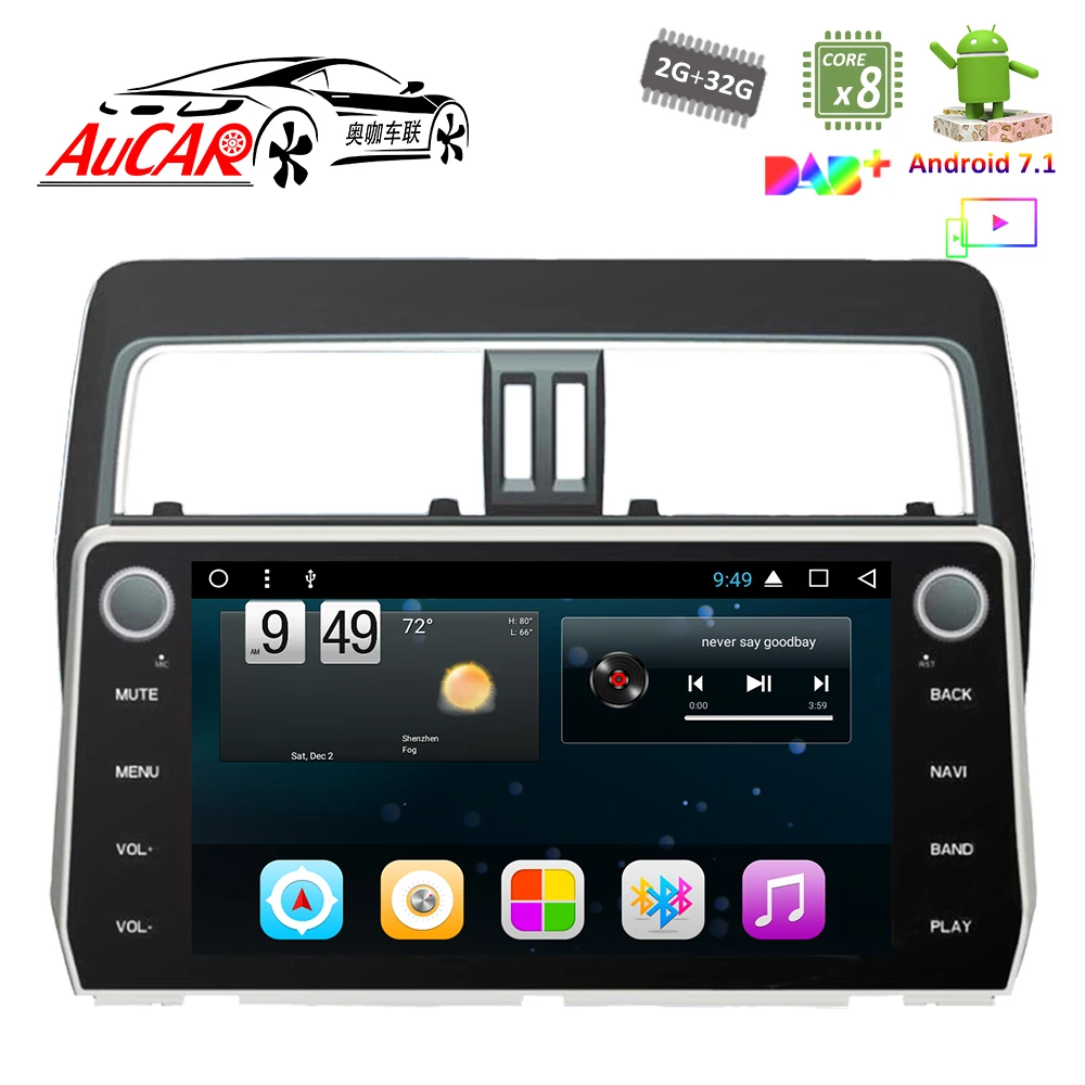 10 1 &quotGPS навигационная система для Toyota Prado 2018 автомобильный dvd плеер на основе Android