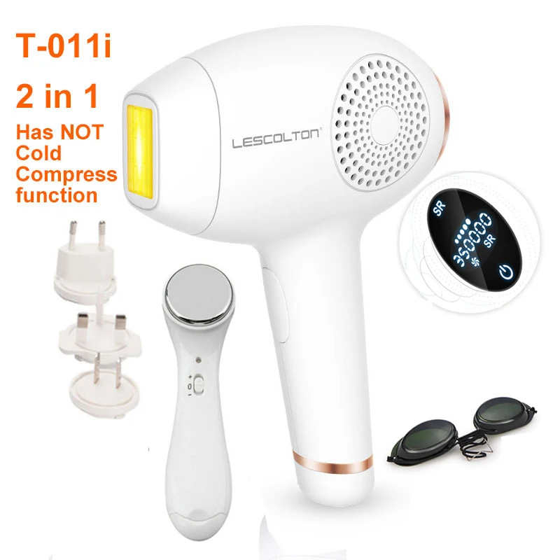 T-011i-Face massager Lescolton новейший 4в1 IPL Удаление волос Cool T012C Эпилятор постоянный бикини триммер электрический depilador лазер - Цвет: T-011i-Face massager