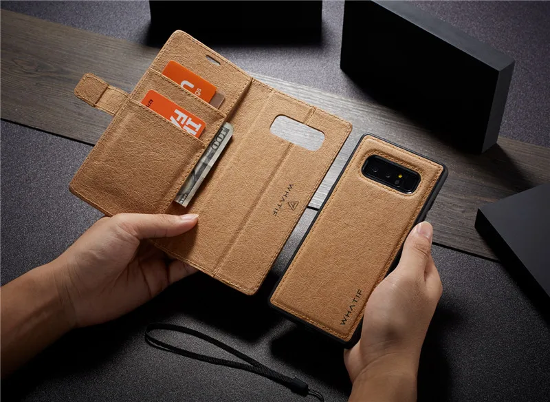 Брендовый DIY кожаный чехол для samsung Galaxy Note 8 S7 Edge S8 S9 Plus 2 в 1 съемный флип-чехол для iPhone X 6 6s 7 8 Plus чехол