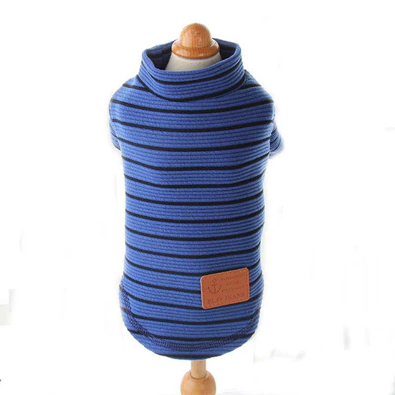 Полосатый питомец рубашка хлопок жилет щенок бренд футболки летняя одежда для