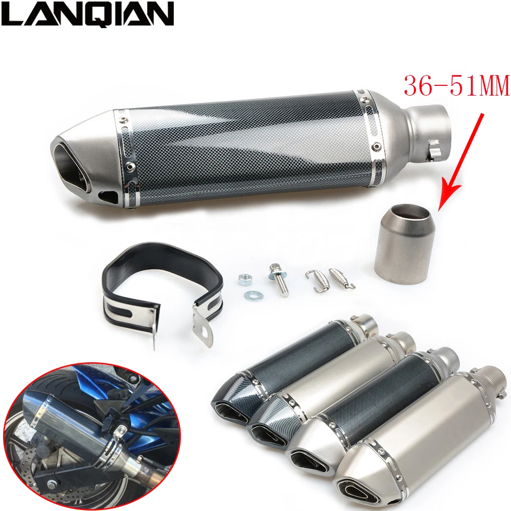 

51mm Universal Motorcycle Exhaust Pipe Moto GP Escape Exhaust Sport Exhaust For KAWASAKI Ninja ER6N Z250 YAMAHA R25 R3 gsxr 600