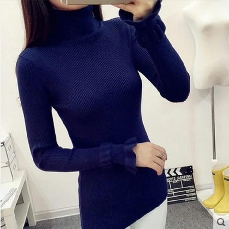 Зима 2019 Женский кашемировый свитер с высоким воротником Женские Повседневные
