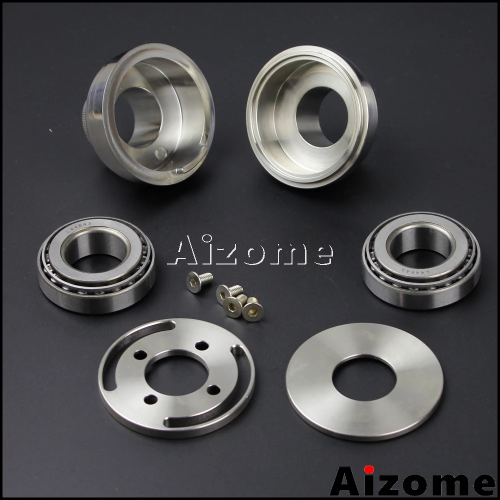 

For Harley Wide Glide Springer Chopper 1" Triple Tree Stem Nut Fork Neck Cup Bearing Kit Chrome