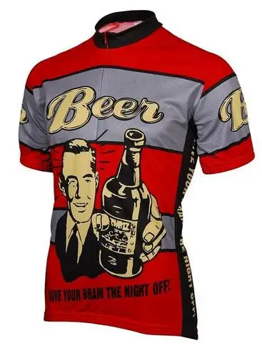 cycling jersey short sleeve funny Men's Red Beer clothing cartoon Ropa ciclismo mountain retro bike mtb shirts | Спорт и