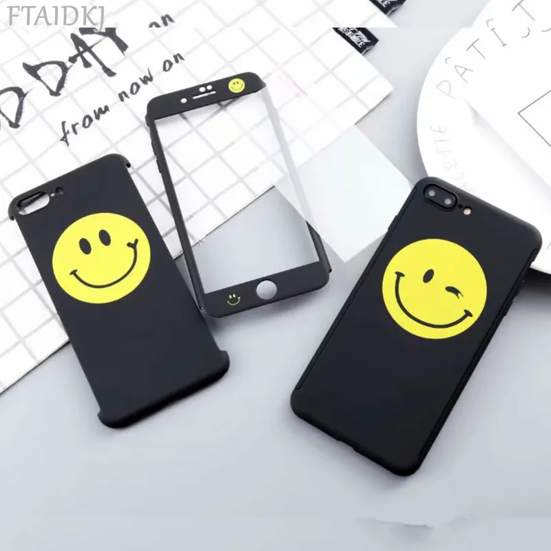 FTAIDKJ 360 Degree Protection Hard PC Case For iPhone 6 6S 7 8 Plus XR X XS Max Cartoon Animals Flamingo Planet Full Cover Coque |