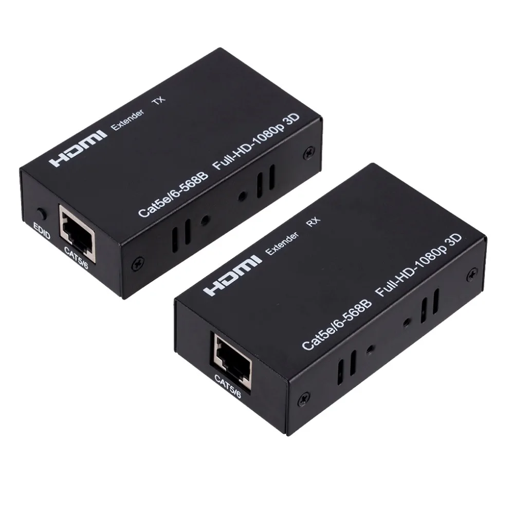 HDMI удлинитель EU/US HD сетевого кабеля ретранслятор Over Single Cat5E/6 RJ45 до 60 м 1080 P 3D