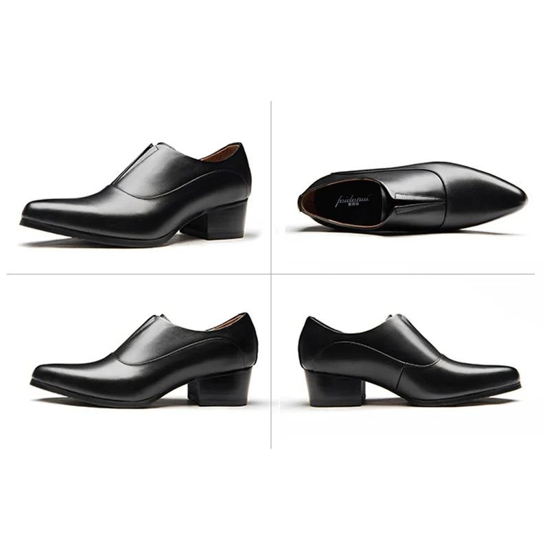 Новинка классическая мужская офисная обувь с острым носком без застежки
