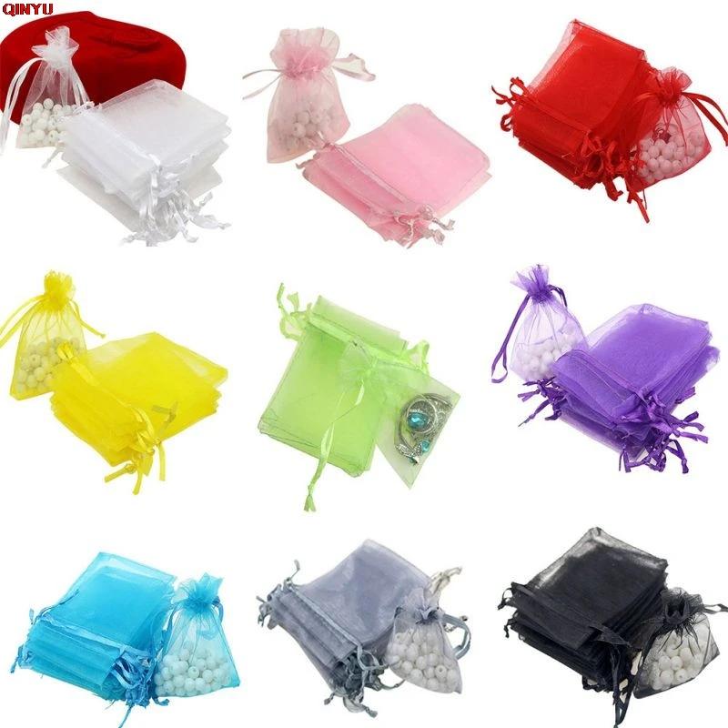 50PCS Jewelry Gift Organza Bags Wedding Candy Pouches Party Decoration Crafts Pack Supplies Sheer Gauze Sachet 5Z | Дом и сад
