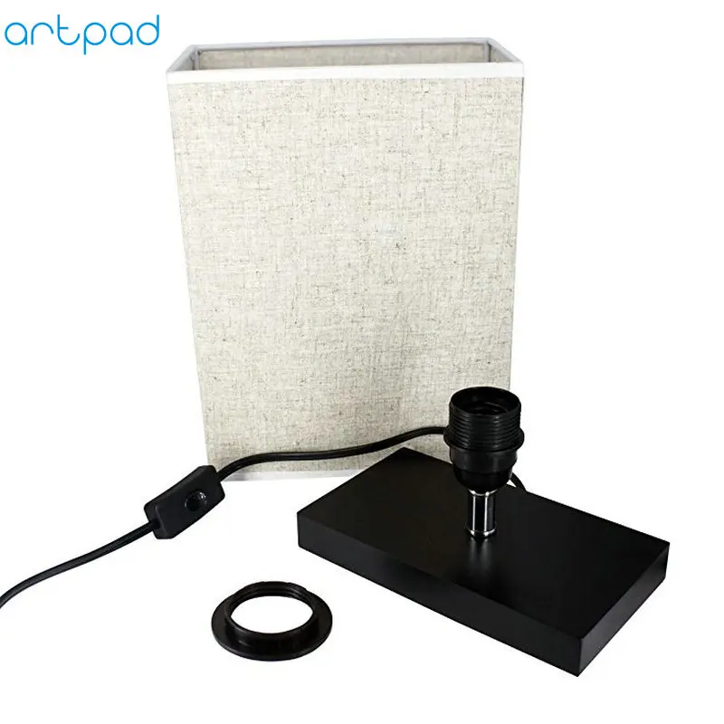 Bedroom Bedside Table Lamp Cloth Lampshade Wood Base E27 Lampholder For Living Room Decor Indoor Desk Lighting | Лампы и освещение