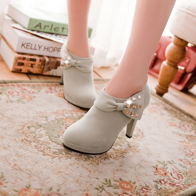 New arrival Hand sewn Big Size 11 12 fashion Zip Flock women shoes woman Crystal ladies Non-slip womens Single High Heels | Обувь