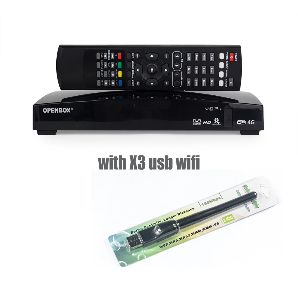 v8s plus and wifi Openbox V8S плюс DVB-S2 цифровой спутниковый ресивер Поддержка карты обмена Xtream Португалия Youtube USB Wifi MGCAMD DVB S2 - Цвет: v8s plus and wifi