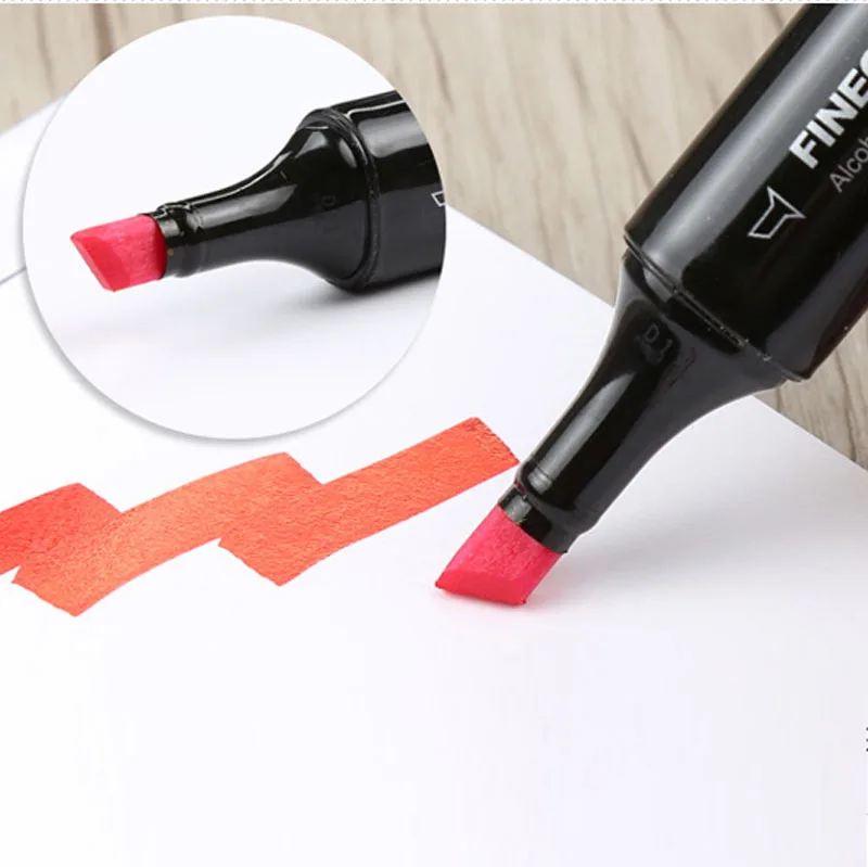 Профессиональная Кисть finecolorour Art Marker с двумя кончиками мягкая кисть/косая спиртовая краска Комический дизайн товары для рукоделия EF102