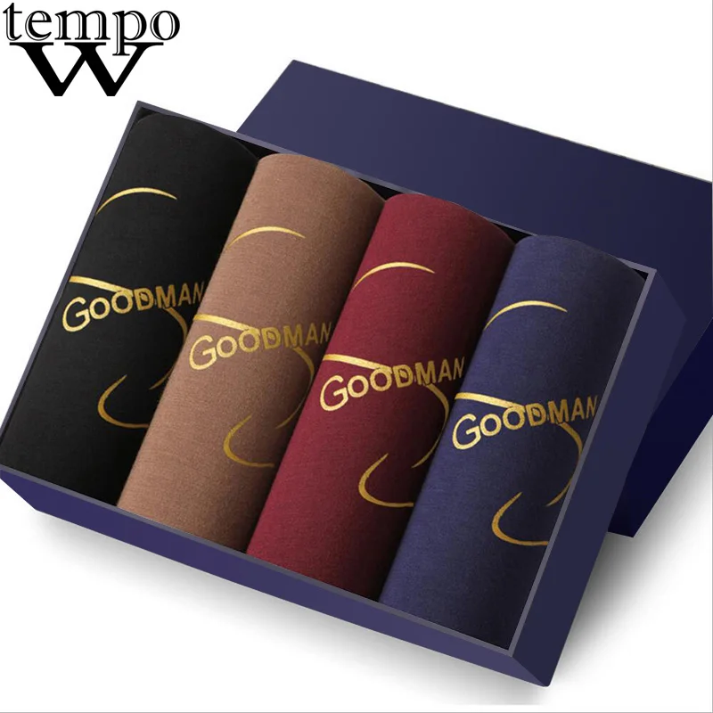 goodmen WTEMPO, брендовые боксеры, мужское сексуальное нижнее белье, Модальные, с принтом, забавные боксеры, шорты, Homme Cuecas, трусы, модные, Львенок, боксеры, 4 шт./лот - Цвет: goodmen