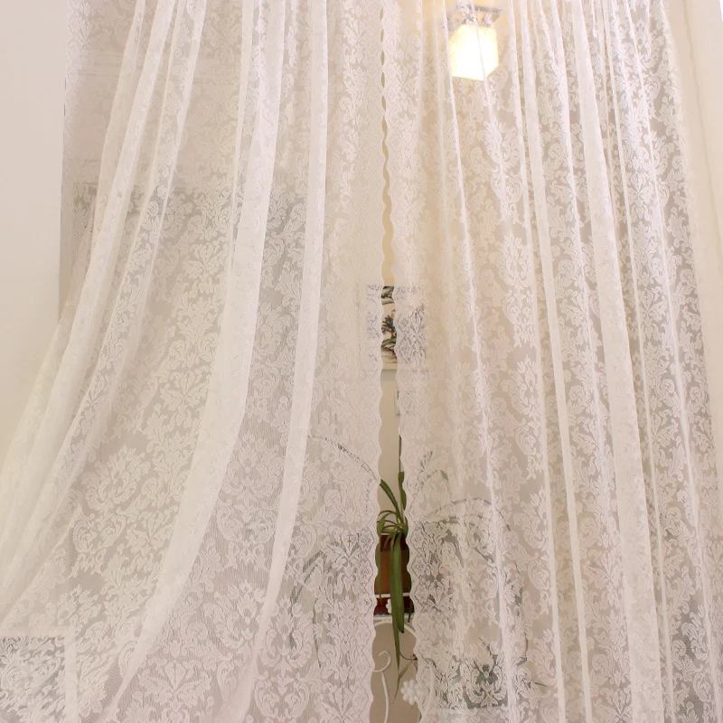1Pc European Style Home Decoration Polyester Lace Hollow Curtains For Living Room/ Bedroom/ Door White | Дом и сад