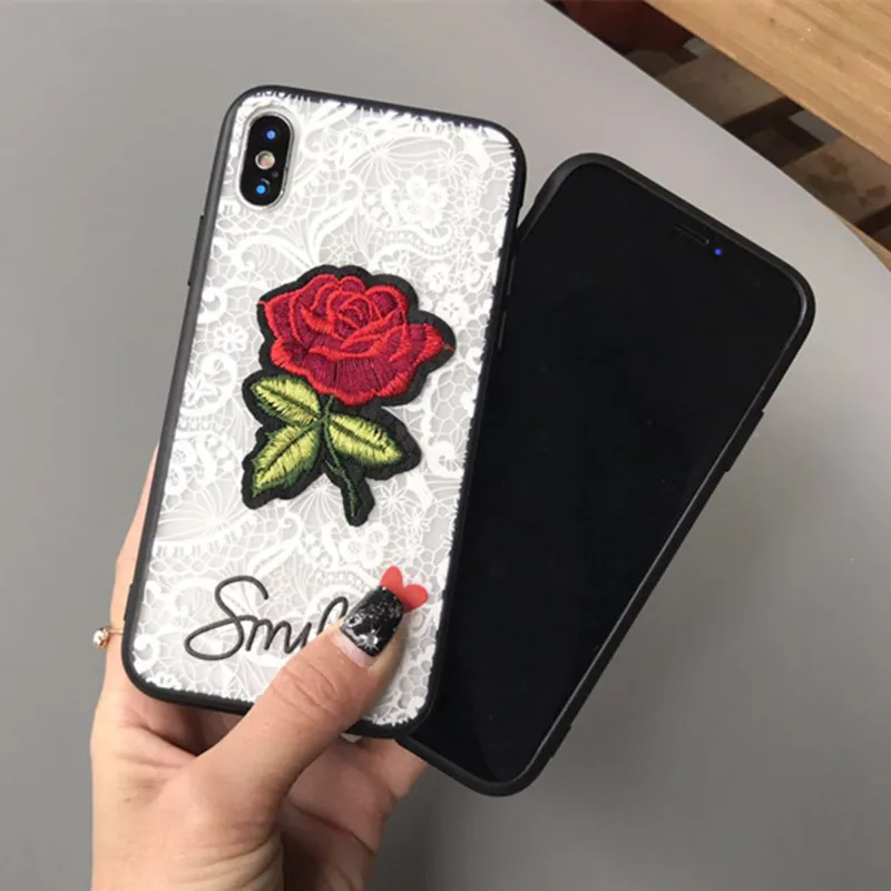 Luxury Lace Emboss Rose Phone Cases For Samsung Galaxy S6 s7 s8 s9 Plus PC Fashion Cute Unicorn Back Cover Note 8 note 9 |