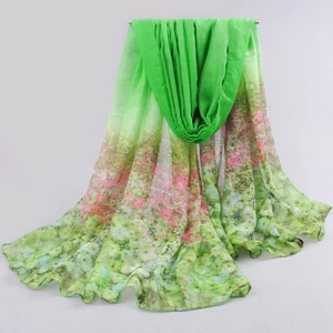 Шарф женский шелковый длинный из хлопка, на осень и зиму